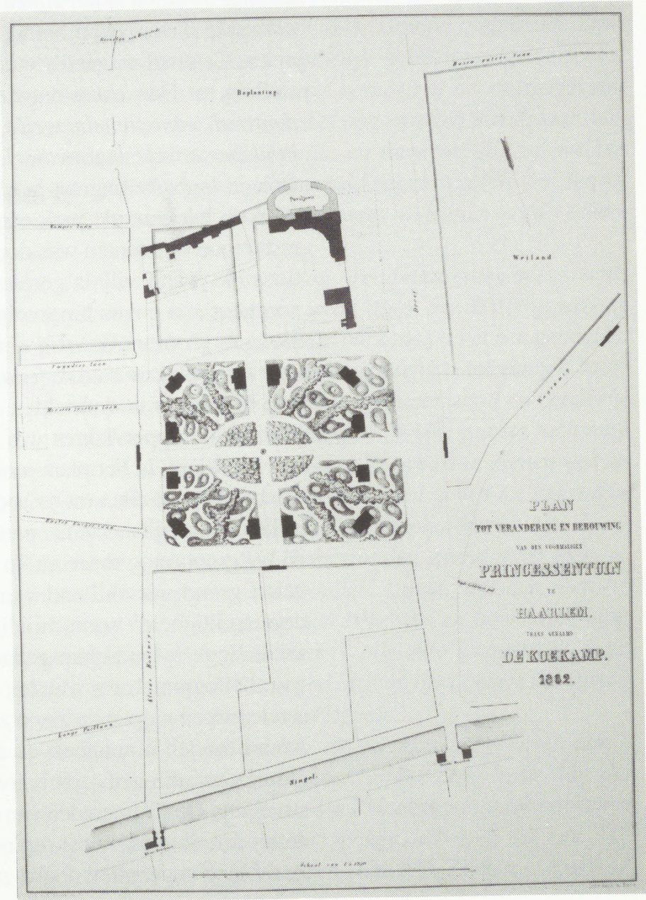 Ontwerp voor het Frederikspark van J.E. van der Arend. Niet uitgevoerd.