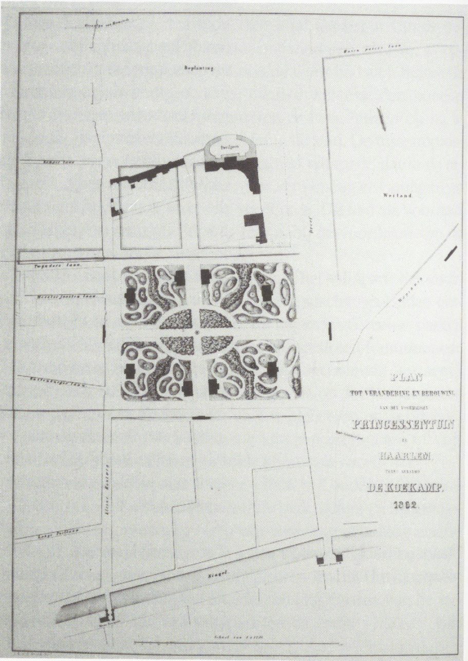 Ontwerp voor het Frederikspark van J.E. van der Arend. Niet uitgevoerd.